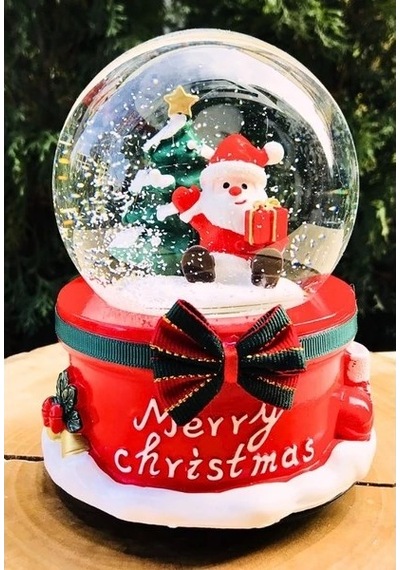 Yılbaşı Noel Baba Işıklı Müzikli Kar Küresi Yeni Yıl Noel Baba Ve Çam Ağacı Temalı Kar Küresi 13 Cm Işıklı Müzikli Dekoratif Hediye 01