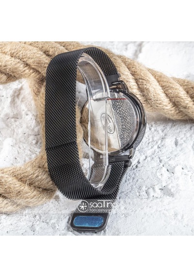Black Watch Hasır Mıknatıslı Kordon Siyah Unisex Dokunmatik Kol Saati St-303503