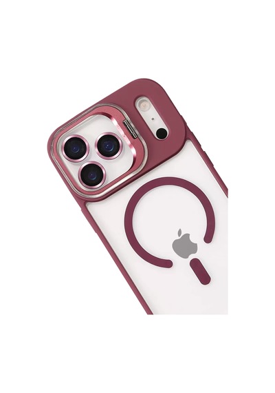 Joko Apple İphone 17 Pro Remim Lensli Magsafe Standlı Kapak - Bordo