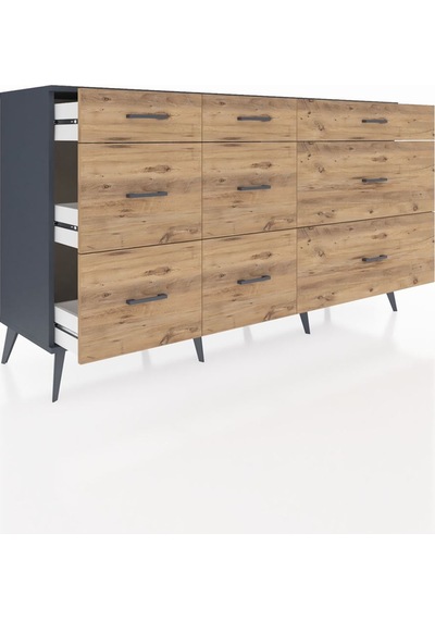 Hyperion Konsol 9 Çekmeceli 176x44x99 Antrasit-antrasit/çam Antrasit-antrasit/çam Hyperion Konsol 9 Çekmeceli 176x44x99 Antrasit-antrasit/çam Antrasit-antrasit/çam