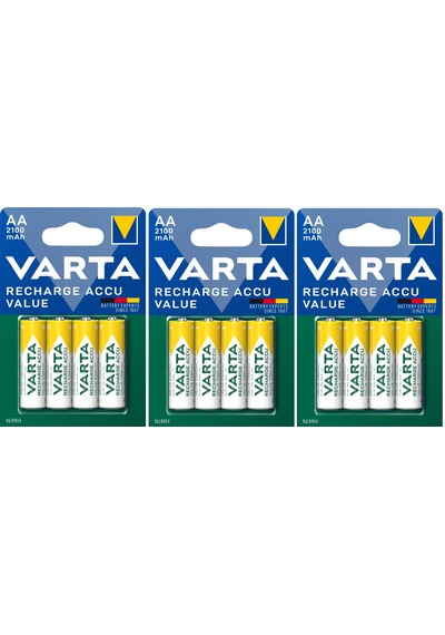 Varta 56616 Şarj Edilir Value 12 Adet 2100mah Aa Kalem Pil+kese