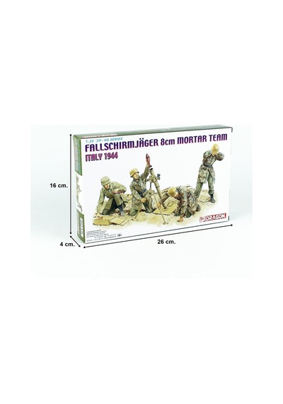 Dragon 6215 1/35 Ölçek, Alman Paraşütcüler 8cm Mortar Team Figürleri Plastik Model Kiti-49894
