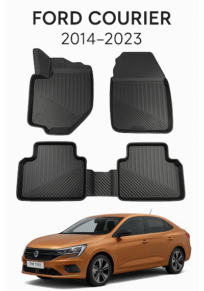 Ford Courier 2014-2023 3d Havuzlu Oto Paspas Premium