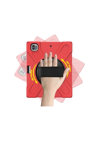 Apple iPad Uyumlu, Pro 12.9-inch 2021 - 2020 Kılıf Kalem Yerli 3 Katmanlı Standlı Zırh Kılıf-shockproof- 5775