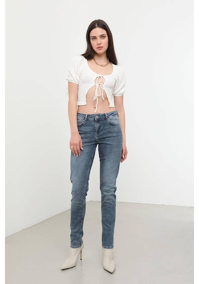 Kadın Normal Bel Likralı Slim Fit Jean Pantolon Mavi 001