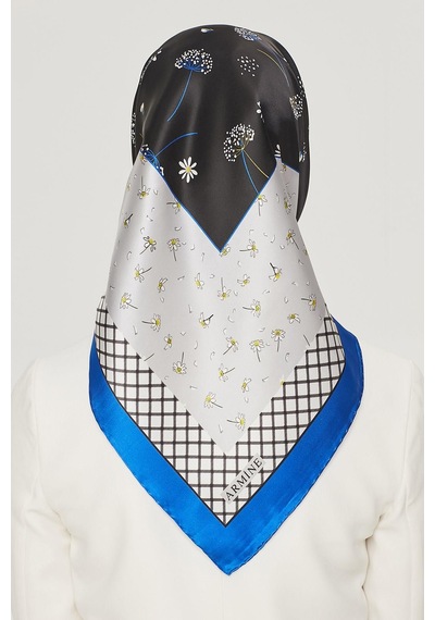 Armine İpek Eşarp Nostalji - 8517-83 Saks Mavi Twill Saks Mavi
