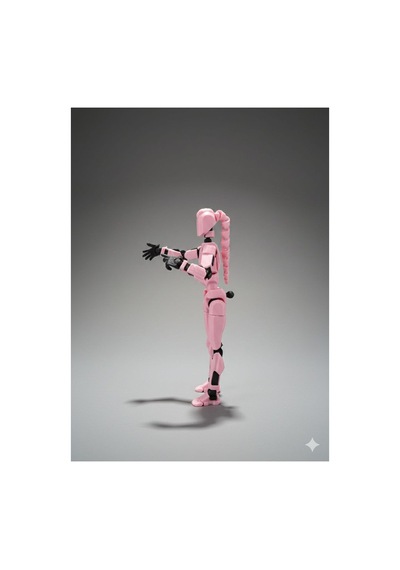 Female Saçlı Pembe Robot Figür Oyuncak Eklemli Aksiyon Modeli