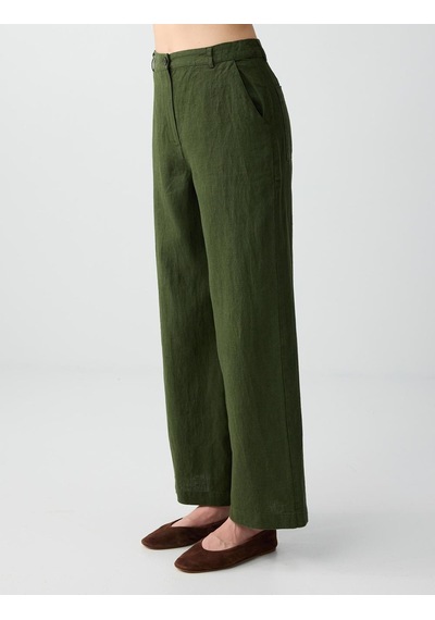 Jimmy Key Haki %100 Keten Normal Bel Dokuma Pantolon 6sw187025312