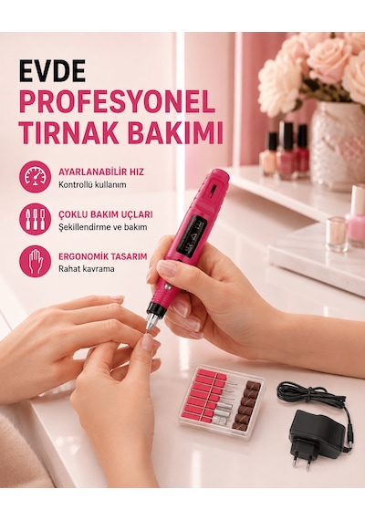 Profesyonel Tırnak Matkap Makinesi - Usb Şarjlı, Ayarlanabilir Hız, Düşük Titreşimli Ve Sessiz Çalışma 84442171