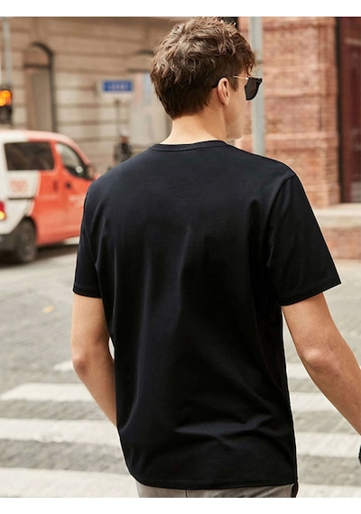 Unisex Oversize Freedom Baskılı Bisiklet Yaka Siyah T-shirt Siyah