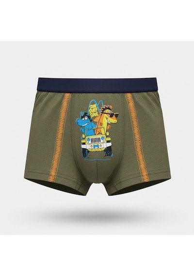 Orivra 5'li Erkek Çocuk Boxer Seti Pamuklu Esnek Desenli İç Çamaşırı Paketi Çok Renkli