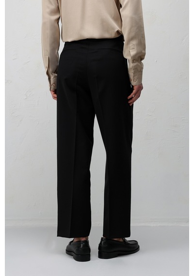 Antioch Relax Fit Pilili Erkek Pantolon Siyah