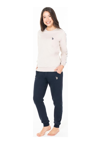 U.S. Polo Assn. Kadın 2 İplik Kışlık Uzunkol Cepli Dar Paça Ev Giyim Pijama Takım, %100 Pamuk Bej U.S. Polo Assn. Kadın 2 İplik Kışlık Uzunkol Cepli Dar Paça Ev Giyim Pijama Takım, %100 Pamuk Bej
