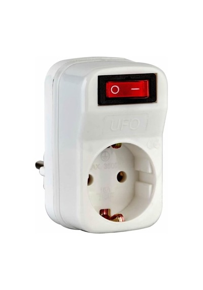 Tekli Akım Korumalı Anahtarlı Priz 16a 250v, Max 3500w Aşırı Yük Koruması Beyaz