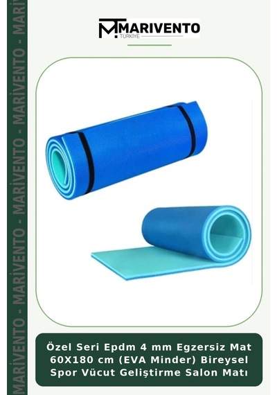 Özel Seri Epdm 4 Mm Egzersiz Mat 60x180 Cm Eva Minder Bireysel Spor Vücut Geliştirme Salon Matı Çok Renkli