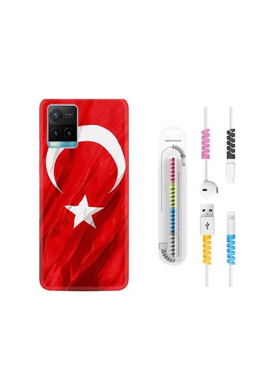 Vivo Y21S Kılıf Kablo Koruyuculu Şanlı Türk Bayrağı 4 1401