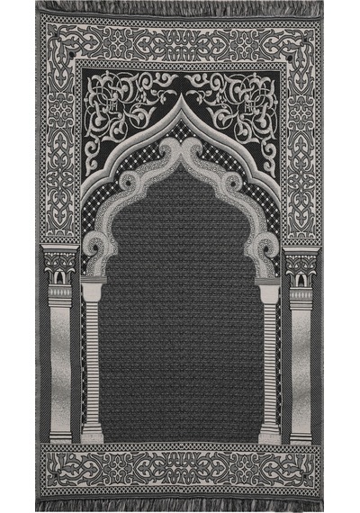 My Evilla Seccade Hafif Katlanabilir Yıkanabilir Namazlık Şık Motifli Çeyizlik Ve Hediyelik Koyu Gri Gri - Koyu Gri