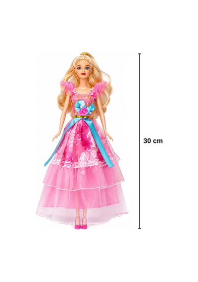 Anlily 30 Cm Moda İkonu Pembe Elbiseli Oyuncak Bebek