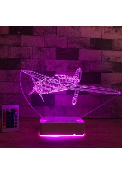 Özel Tasarım Pırpır Uçak 3D Led Lamba