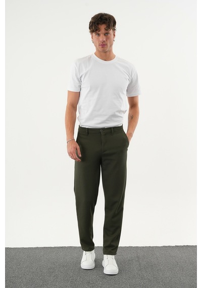 Redline Arden Kışlık Kalın Slim Fit Kemerli Erkek Pantolon Haki