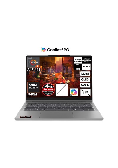 Lenovo IdeaPad 5 14AGP11 83UH004BTRHMF38 Ryzen Ai 7 445 64 GB 1 TB SSD 14" W10P Dizüstü Bilgisayar