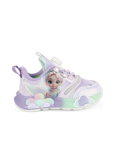 Pepino 2230 Kız Bebek Sevimli Masal Prensesi Figürlü Otomatik Döner Kilitli Hafif Işıklı Taban Lila Spor Sneaker