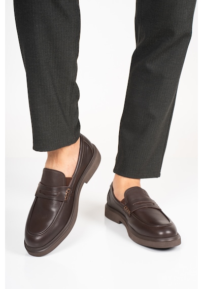 Fame Step Hakiki Deri Erkek Loafer Mokasen Klasik Ayakkabı Comfort Prato Kahverengi