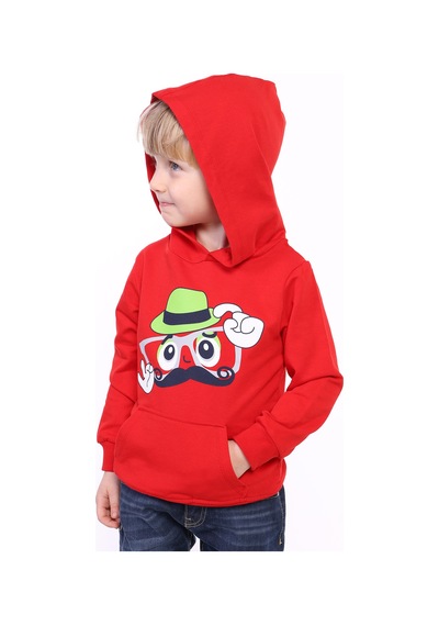 Toontoy Kids Toontoy Erkek Çocuk Köpek Baskılı Sweatshirt Kırmızı