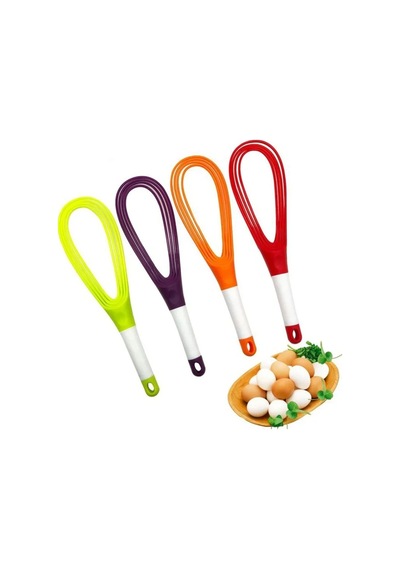 Silikon Saplı 2 Fonksiyonlu Çırpıcı - Düz Ve Balon Çırpıcı - Düz Yumurta Çevirme Balon Çırpma Siliko Diğer