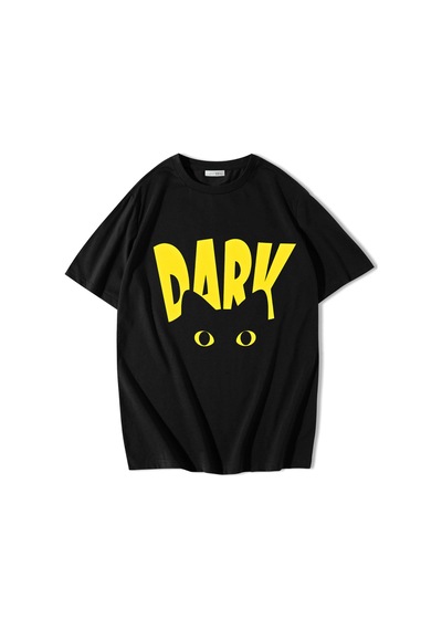 Brz Collectıon Brz Collection Unisex Oversize Dark Cat T-shirt Siyah