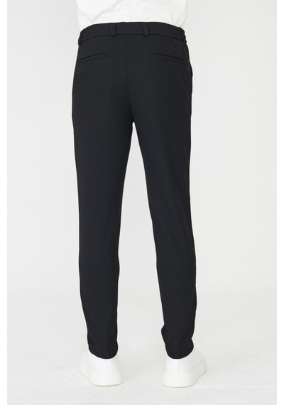 Siyah Smart Casual Modern Kesim Erkek Jogger Pantolon Siyah