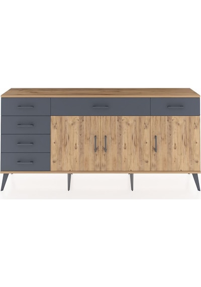Arges Konsol 2 Raflı 6 Çekmeceli 3 Kapaklı 176x30x83 Çam-çam/antrasit Çam/antrasit Arges Konsol 2 Raflı 6 Çekmeceli 3 Kapaklı 176x30x83 Çam-çam/antrasit Çam/antrasit