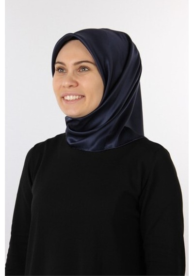 Aker Lacivert Taşlanmış Düz Ipek Eşarp 7747758 - 321