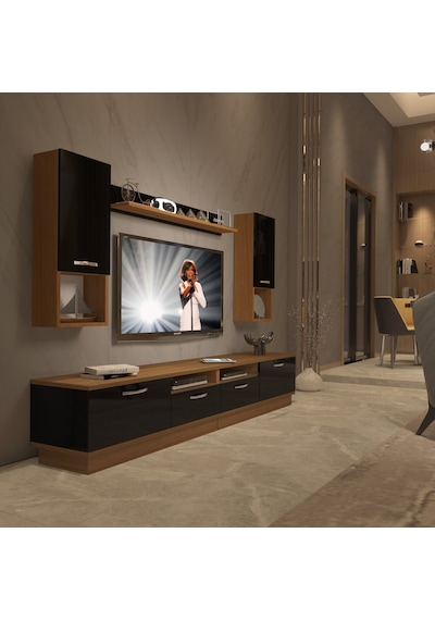 Decoraktiv Trendstyle 5220da Mdf Tv Ünitesi Tv Sehpası Ceviz - Siyah