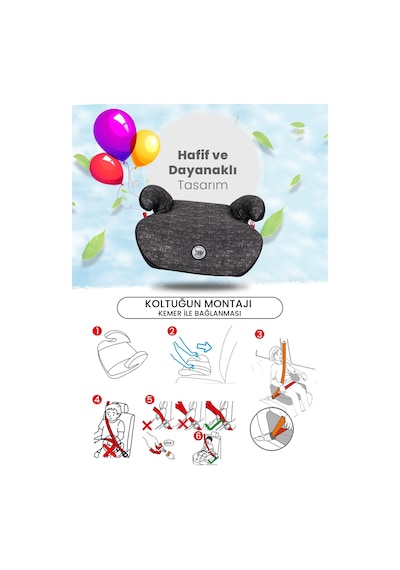 Baby Home 905 Gotime 15 36 Kg Yükseltici Oto Koltuğu Gri