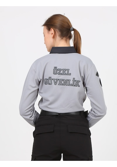 Yeni Tip Kamu Personel Bayan Özel Güvenlik Kışlık Sweatshirt İçi Şardonlu Gri