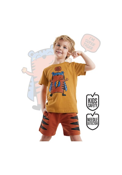 Super Tiger Erkek Çocuk Yazlık T-shirt Şort Takım