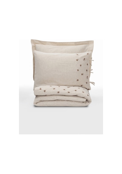 Cotton Box Cotton Keten Çift Kişilik Nevresim Takımı Arie Bej