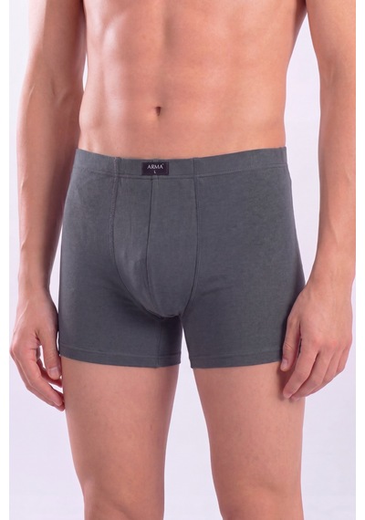 Arma Yıldız Füme Erkek Boxer Düz 3'lü Paket Pamuklu Likralı