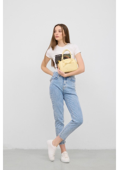 Shule Bags Perfect Kurdele Detaylı El Ve Çapraz Çanta Sarı Sarı
