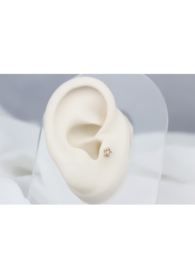 Glorria Altın Yıldız Tragus Piercing Çok Renkli 31980781