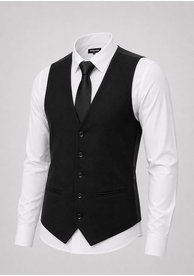 Classics Men Erkek Slim Fit Siyah V Yaka Kruvaze Yelek - 7476