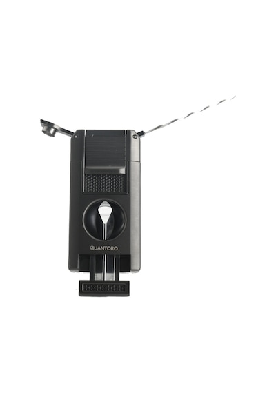 Quantoro Çift Torch Pürmüz V-cut/delicili/iğneli Gri Metal Puro Çakmağı - Trz1098