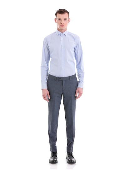 Hatemoğlu Mavi Comfort Fit 100% Pamuklu Uzun Kollu Gömlek 23d190000043 161 Buz Mavi
