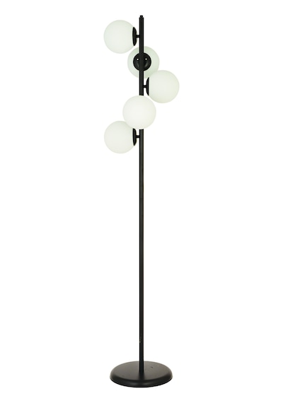 Uzel 5Li Siyah Modern Tasarım Metal Lambader
