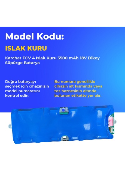 Karcher Fcv 4 Islak Kuru 3500 Mah 18v Dikey Süpürge Batarya