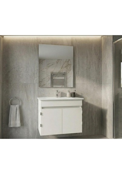 Creavit Flexio 65 Cm Katlanabilir Banyo Dolabı Beyaz Set