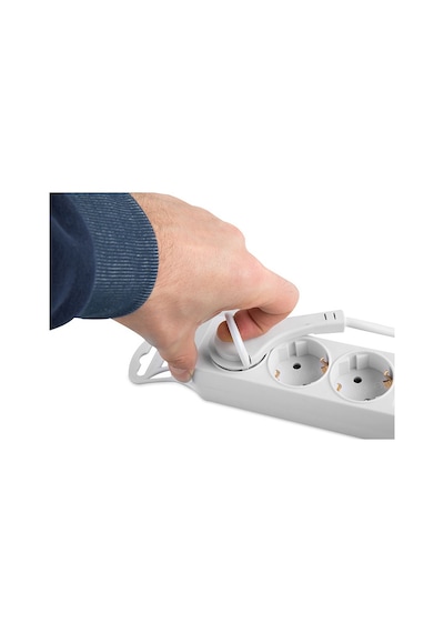 S-Link SPG-F03 306J Flat Soket 3G1.0mm Tam Bakır 3'lü Akım Korumalı Priz 1.5 Metre Beyaz