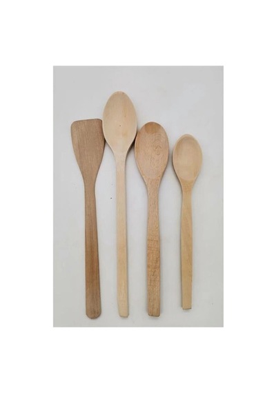 Hubrendy Tedarik Mutfak Ahşap Kaşık Set 4lü Balsa Ks-04