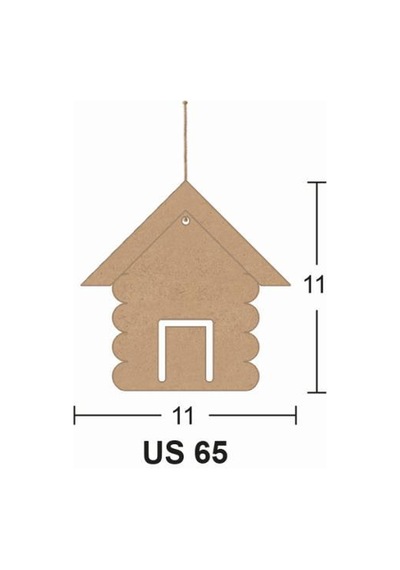 Ahşap Ev 11X11 Cm 8 Mm Us65